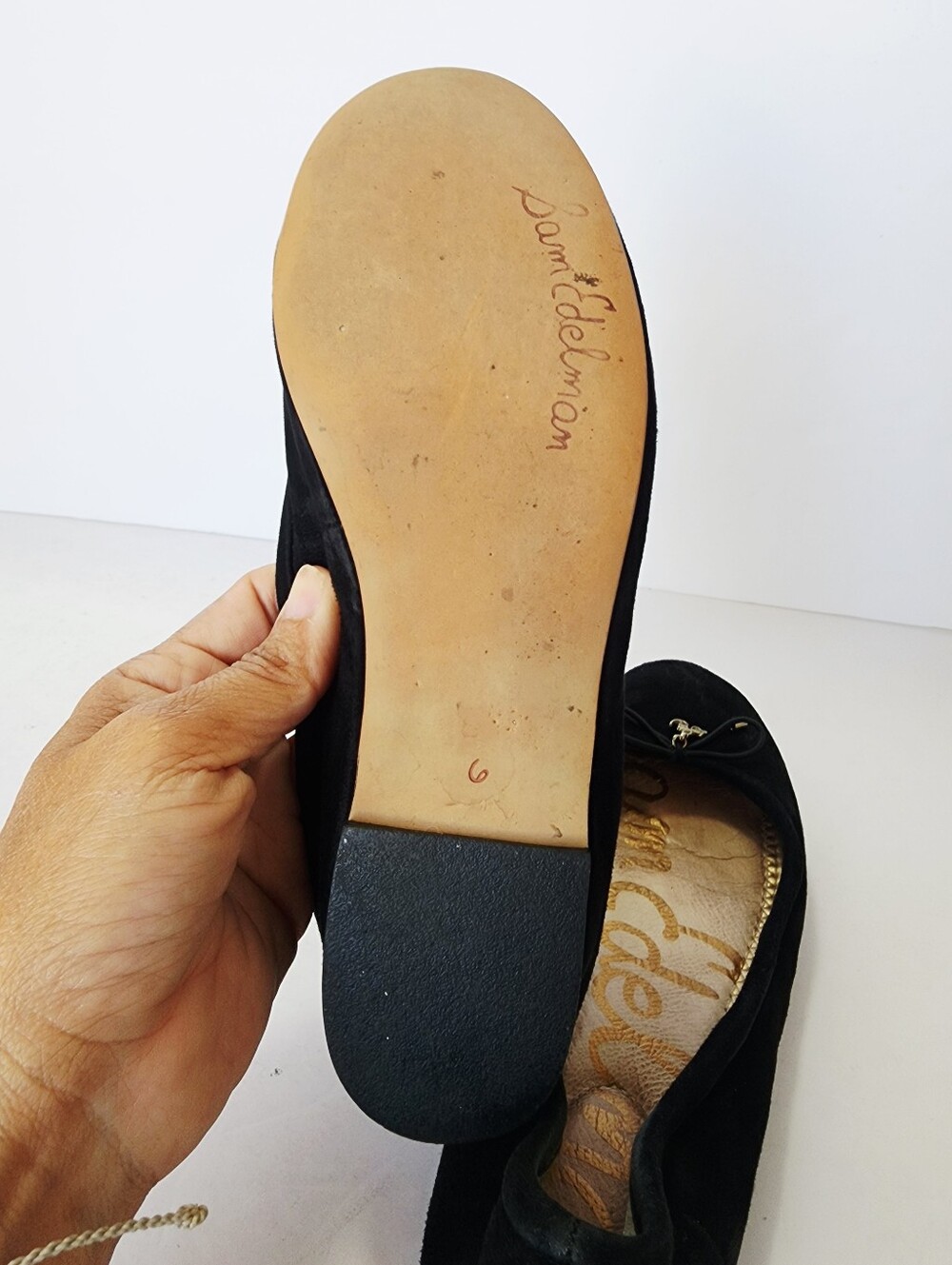 Sam Edelman Black Suede Bow Ballet Flat - Picture 7 of 7